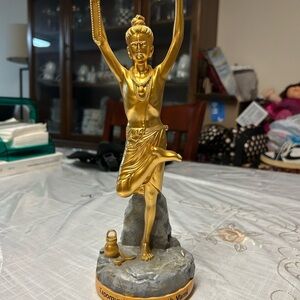 Golden Yoga Pose Statue